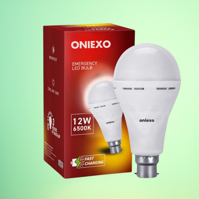 ONIEXO Emergency Charging Bulb-12W-001 4 hrs Bulb Emergency Light(White)