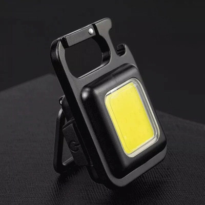 ko nik Unique Multifunction Keychain Rechargeable Led Light with Bottle Opener 1 hours Torch Emergency Light(Black)