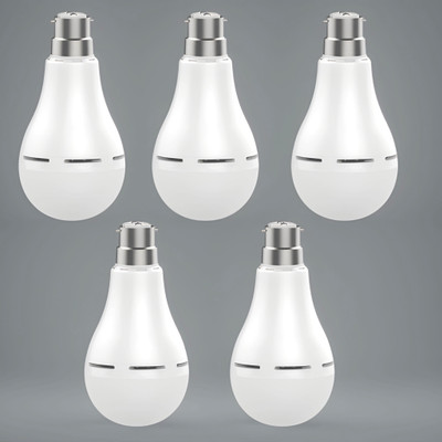 GUGGU Inverter bulb 12W LED & 2000mAh battery 4hrs emergency light Pack of 5 bulbL4139 4 hrs Bulb Emergency Light(White)