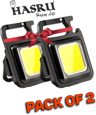 HASRU LED Flashlight 500 Lumens COB Rechargeable light Keychain 4 Light Modes 5 hrs 5 hrs Torch Emergency Light(Black)