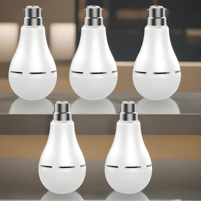 GUGGU Charging bulb 12W LED & 2000mAh battery 4hrs emergency light pack of 5 bulbZ4436 4 hrs Bulb Emergency Light(White)