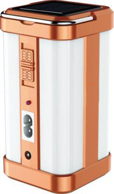 VR Bright Lite 4 Tube 360 Degree Extra Bright With Electric & Solar Rechargeable, Unique Design 7 hrs Lantern Emergency Light(Brown)
