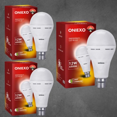 ONIEXO Charging Emergency LED Bulb-12W-A73 4 hrs Bulb Emergency Light(White)