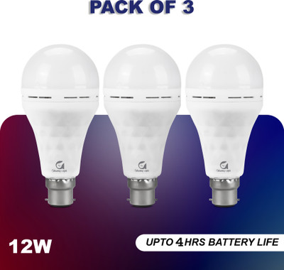 Glowing Night 12W LED AC/DC Inverter Bulb with Power Backup and High Brightness 4 hrs Bulb Emergency Light(White)