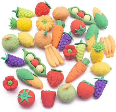 AncientKart Fancy Eraser Fruit Style Set of 32 Non-Toxic Eraser(Set of 32, Multicolor)