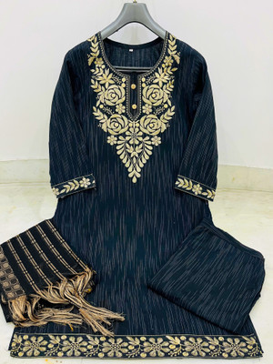 HOUSE OF COMMON Embroidered Kurta, Trouser/Pant & Dupatta Set