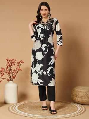 FABDEAL Printed, Floral Print Kurta, Trouser/Pant & Dupatta Set