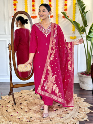 shiv textiles Printed Kurta, Trouser/Pant & Dupatta Set
