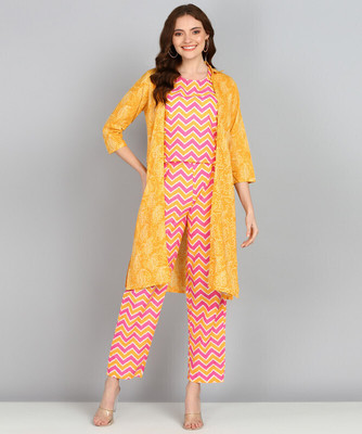 COLORVIBES Women Kurta Pant Ethnic Jacket Set