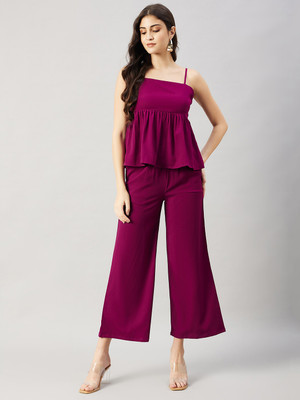 WineRed Tunic Pant Co-ords Set