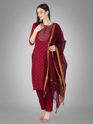 CreationRajvi Embroidered Kurta, Trouser/Pant & Dupatta Set