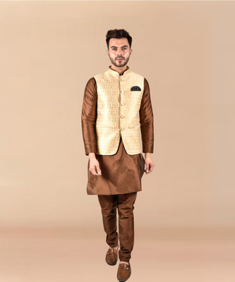 PRINTCULTR Men Kurta Pyjama Ethnic Jacket Set