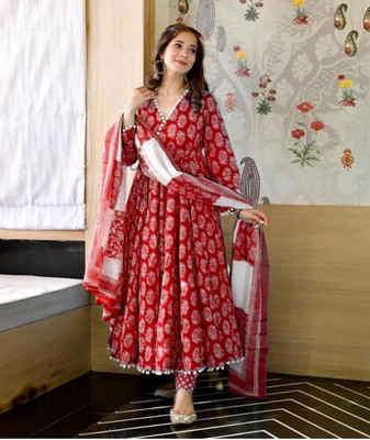 THE Z KARA Printed Kurta, Palazzo & Dupatta Set