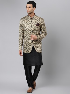 Hangup Men Kurta Churidar Ethnic Jacket Set