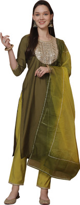 VihaanExim Embroidered Kurta, Trouser/Pant & Dupatta Set