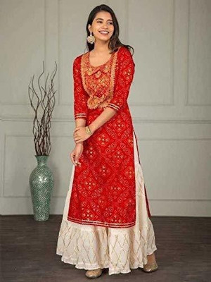 Sanganeri Mart Women Kurti Palazzo Set