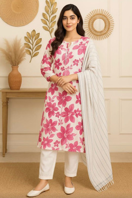 MAHALKAZ Printed Kurta, Salwar & Dupatta Set