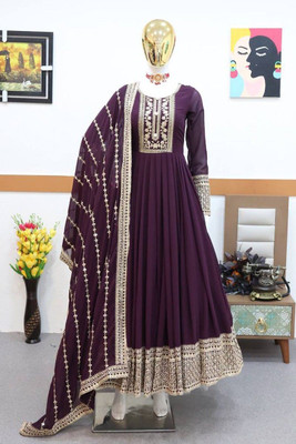GRISHU COLLECTION Anarkali Gown(Purple)