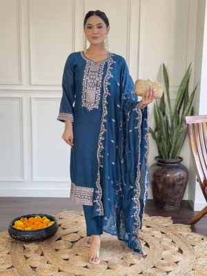 kiwastudio Embroidered Kurta, Trouser/Pant & Dupatta Set
