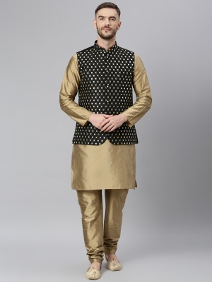 Hangup Men Kurta Churidar Ethnic Jacket Set