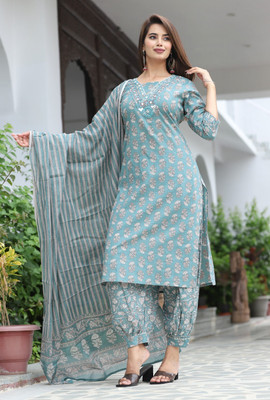Pajo Women Kurta Palazzo Dupatta Set