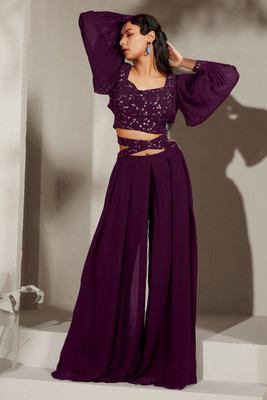 BharatTrendzz Women Crop Top Palazzo Set