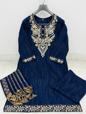 ZA STORE Embroidered Kurta, Trouser/Pant & Dupatta Set