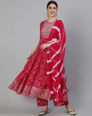 TANISHKA MAEKETING Embroidered Anarkali Kurta, Bottom & Dupatta Set