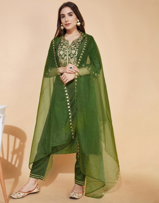 JAINICA Women Kurta Pant Dupatta Set