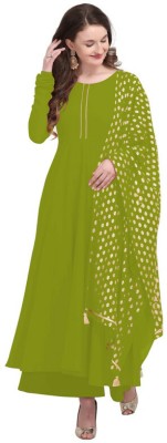 Diamoon Women Solid Anarkali Kurta(Light Green)