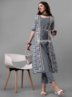 Youthnic Women Kurta Pant Ethnic Jacket Set