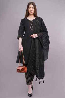 AITextiles Solid Kurta, Trouser/Pant & Dupatta Set
