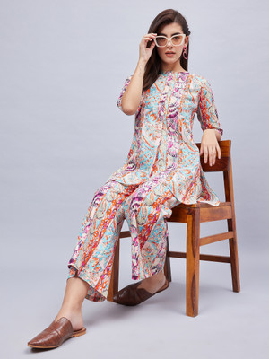 WineRed Tunic Pant Co-ords Set