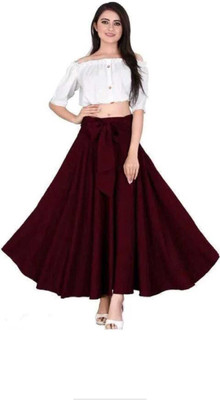 paramhans creation Formal Solid Women Maroon, White Top