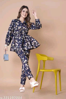 kanthir Women Ethnic Top Pant Ethnic Jacket Set