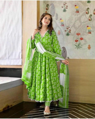 THE Z KARA Printed Kurta, Palazzo & Dupatta Set