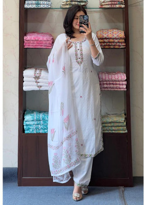 Firewave Solid Kurta, Trouser/Pant & Dupatta Set