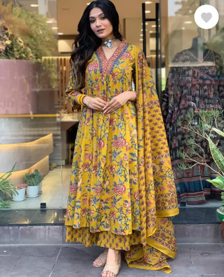 NIHARIKA FAB Printed Kurta, Palazzo & Dupatta Set