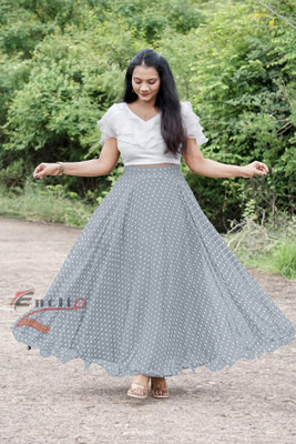 ENCLIQ Women Ethnic Top Skirt Set