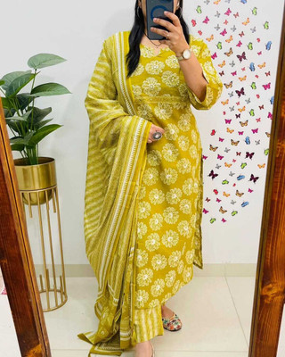 Raghuram Fashion Women Kurta Palazzo Dupatta Set