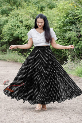 ENCLIQ Women Ethnic Top Skirt Set