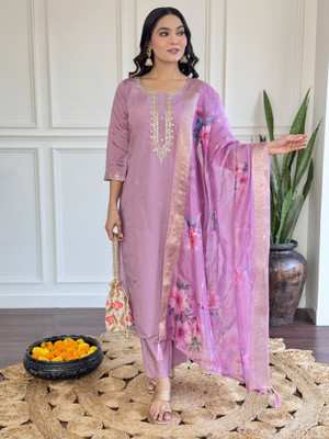 RN Fashion Embroidered Kurta, Trouser/Pant & Dupatta Set