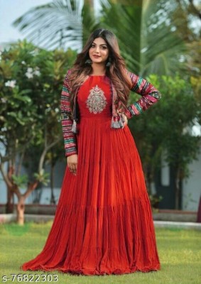 premanzali Anarkali Gown(Red)
