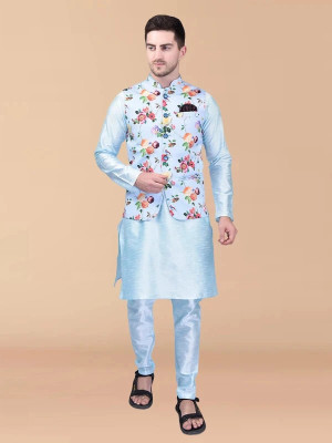 PRINTCULTR Men Kurta Pyjama Ethnic Jacket Set