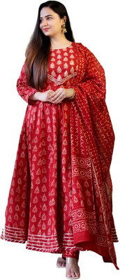 MV FASHION Printed Kurta, Palazzo & Dupatta Set