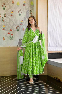 RD Textiles Printed Anarkali Kurta, Bottom & Dupatta Set