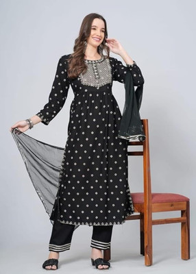 Lali Creation Printed Anarkali Kurta, Bottom & Dupatta Set