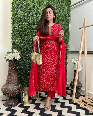 JHANJHRIYA FAB Women Kurta Pant Dupatta Set