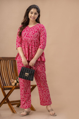 veshviti Women Ethnic Top Pant Set