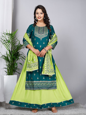 GVS SHOPPE Women Kurta Skirt Dupatta Set